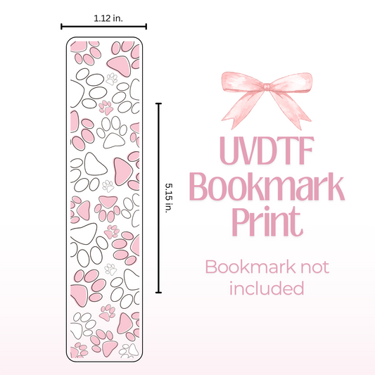 Pink Paw Prints Double Sided Bookmark