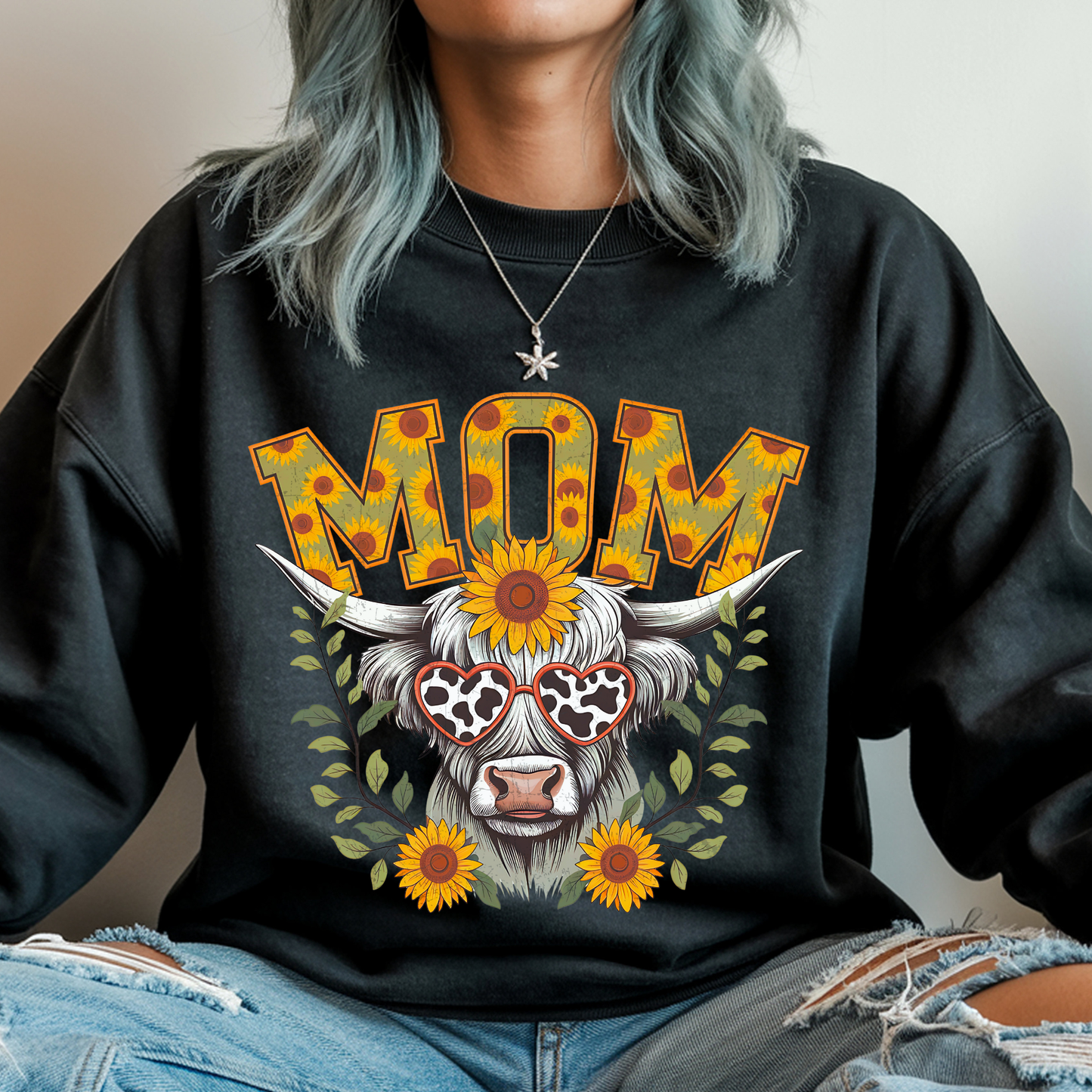 Cow Mom DTF Print
