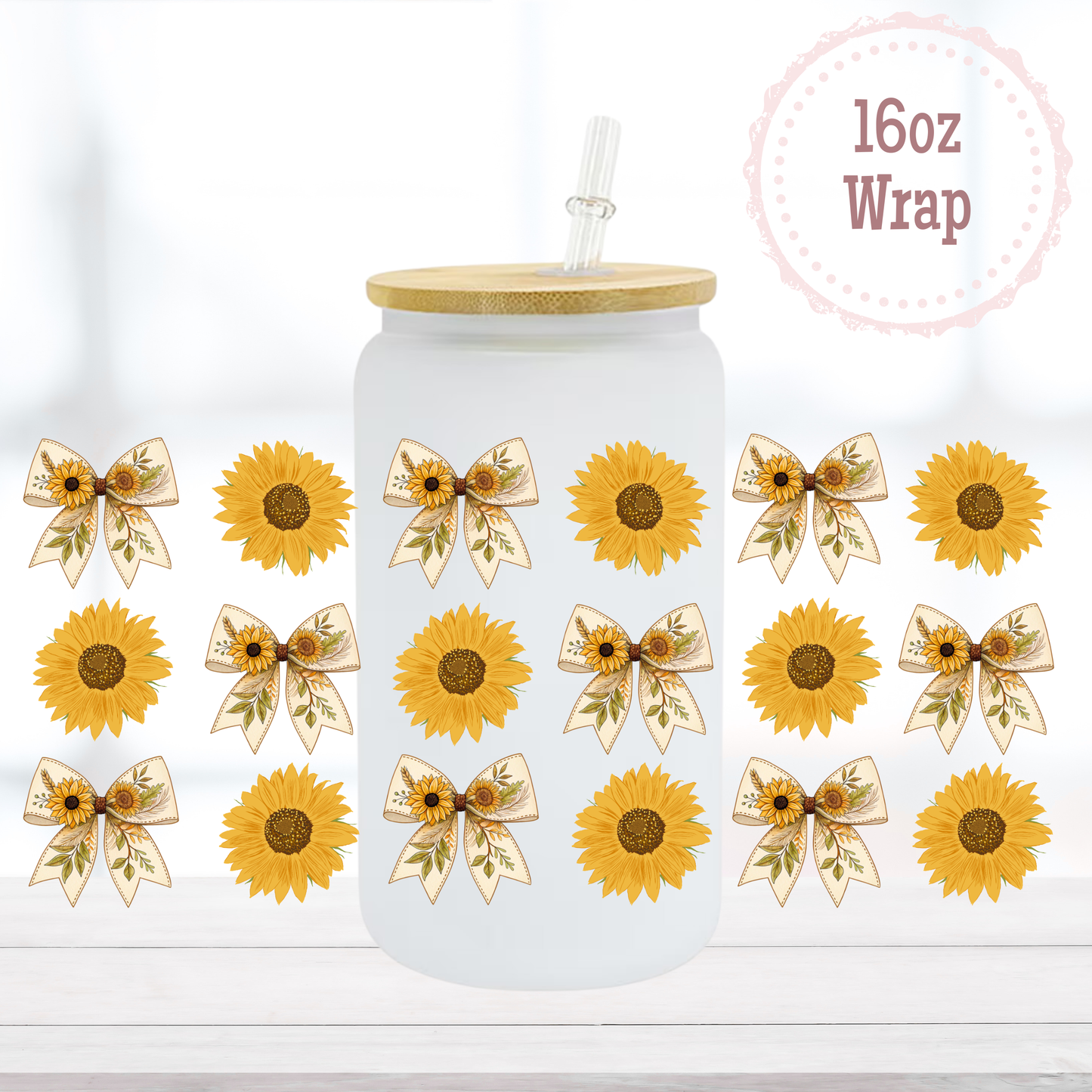 Sunflowers 16oz UVDTF Cup Wrap