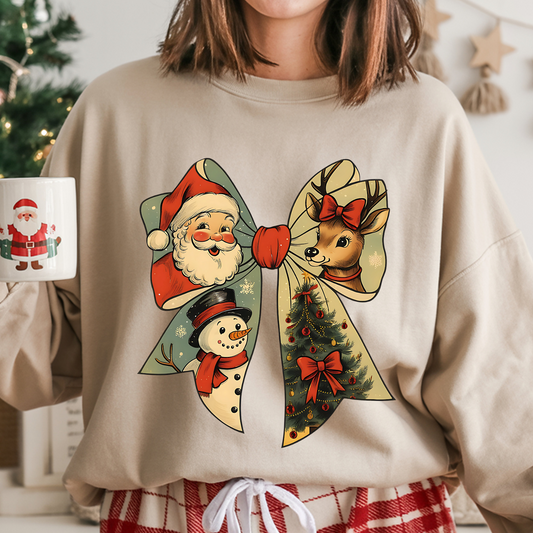 Vintage Christmas Bow DTF Print