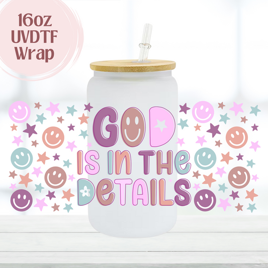 God is In the Details 16oz UVDTF Cup Wrap