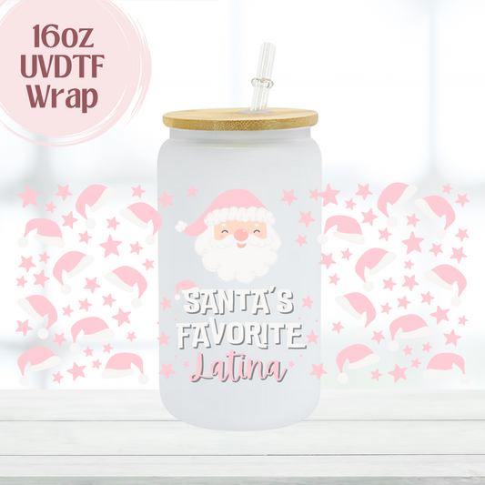 Santa's Fav Latina 16oz UVDTF Cup Wrap