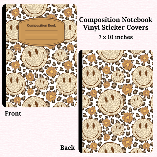 Cheetah Smileys Composition Notebook Vinyl Cover