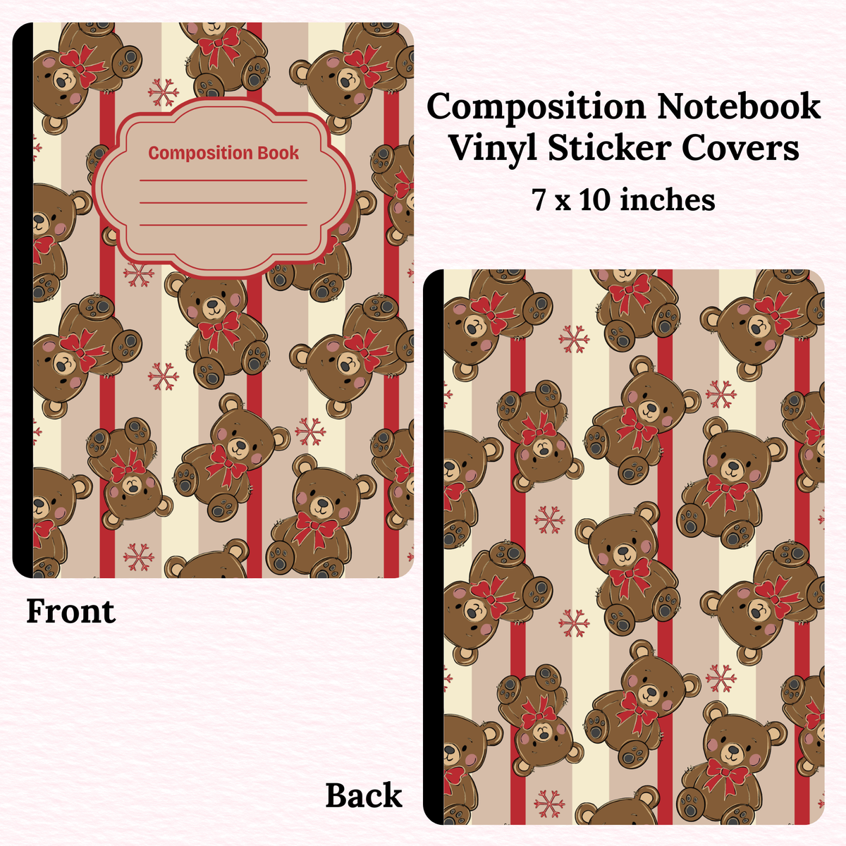 Teddy Bears Composition Notebook Vinyl Cover
