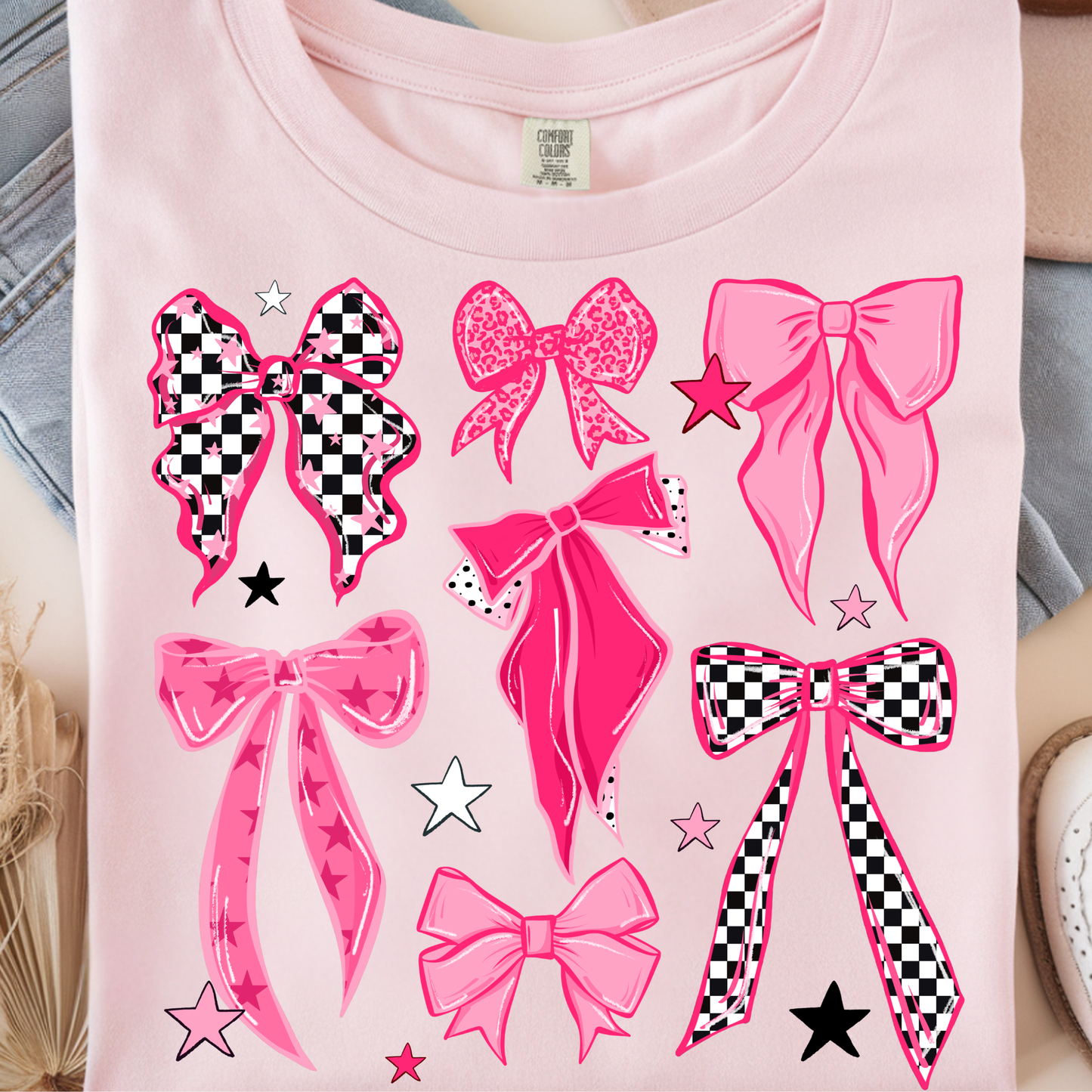Pink Bows DTF Print