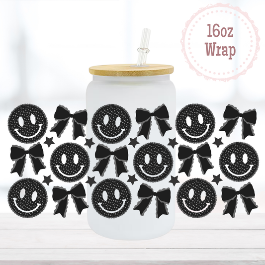 Smiley Bows 16oz UVDTF Cup Wrap