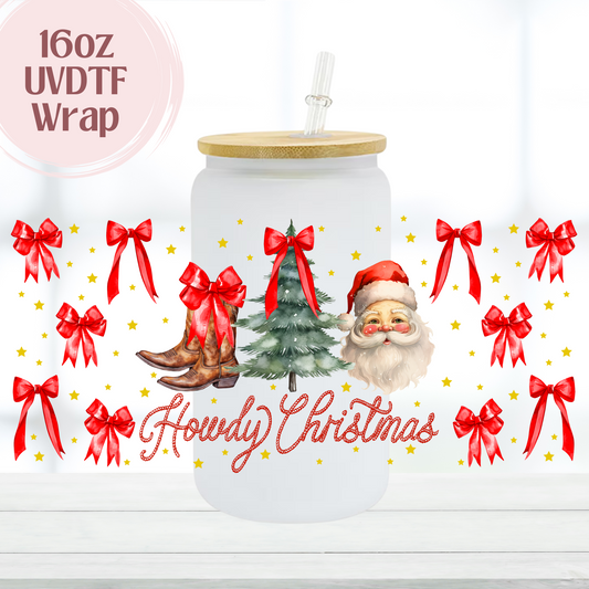 Howdy Christmas 16oz UVDTF Cup Wrap