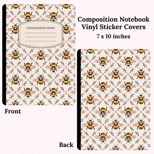 Vintage Bees Composition Notebook Vinyl Cover
