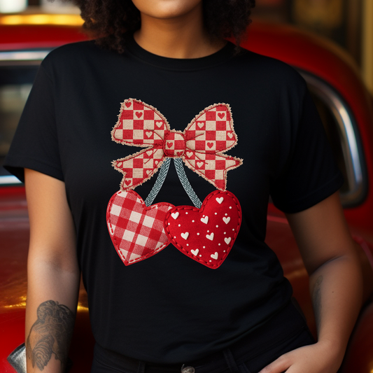 Heart Cherries DTF Print