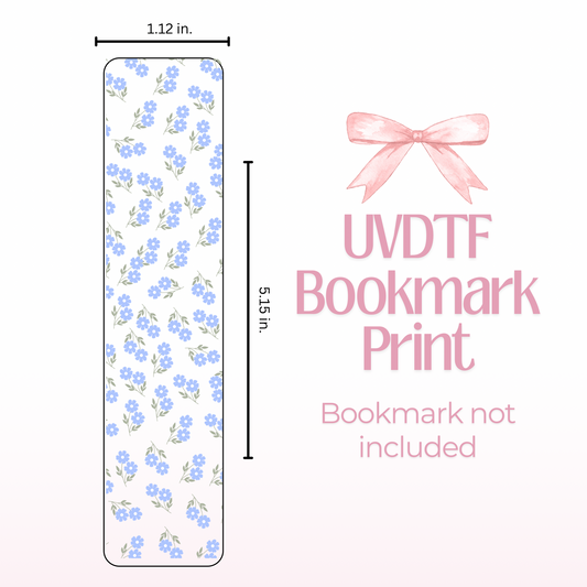 Blue Flowers Double Sided Bookmark