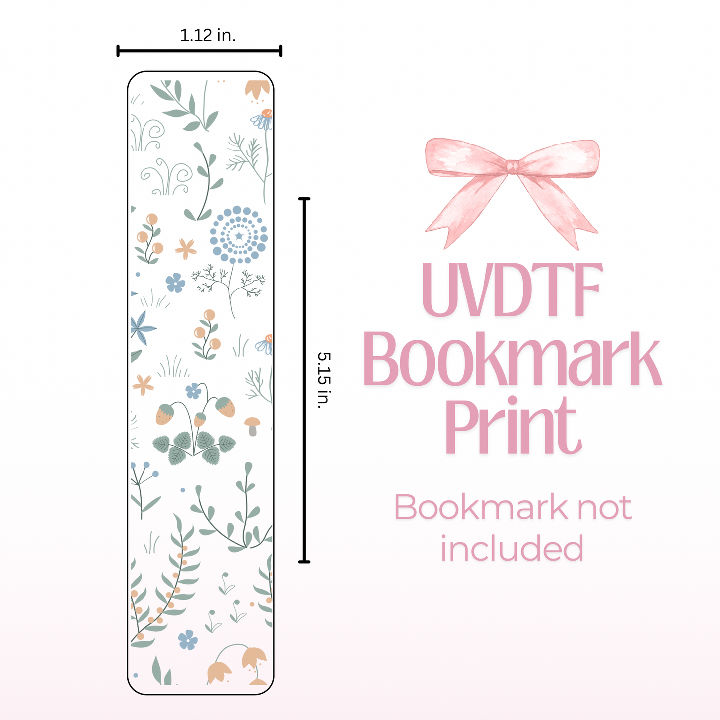 Pastel Flowers Double Sided Bookmark