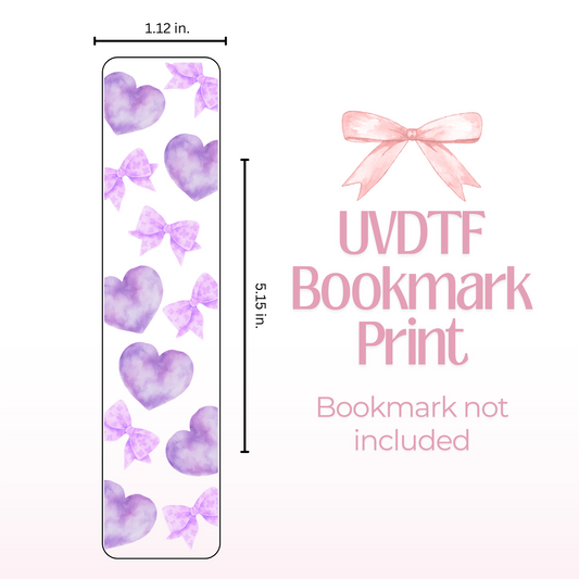Purple Hearts Double Sided Bookmark