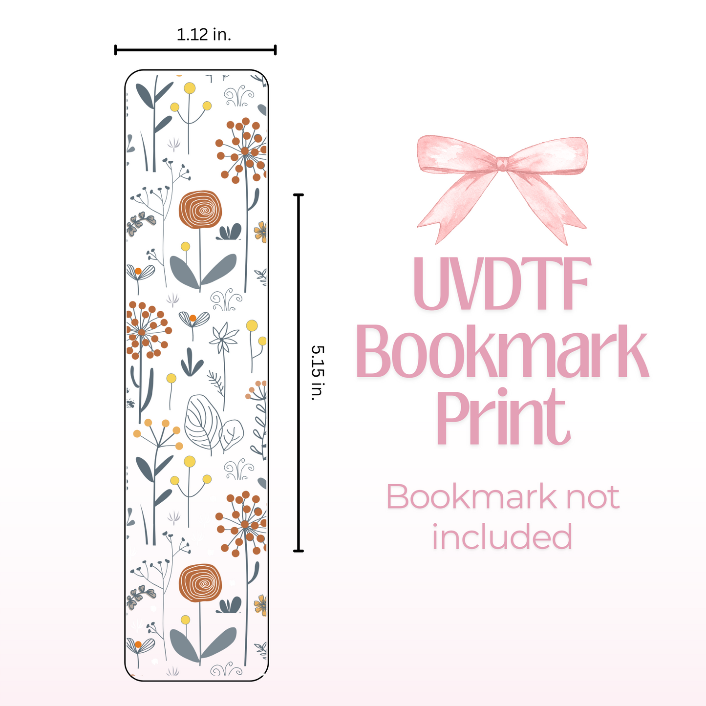 Boho Flowers Double Sided Bookmark