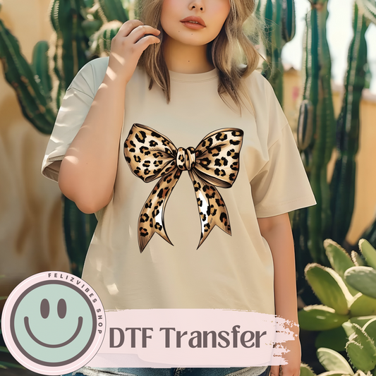 Animal Print Bow DTF Print