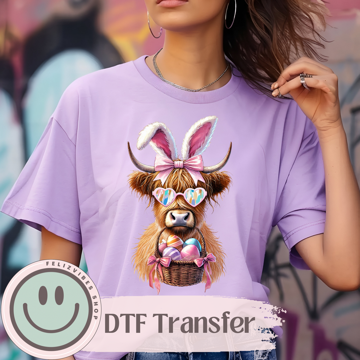 Easter Cow DTF Print