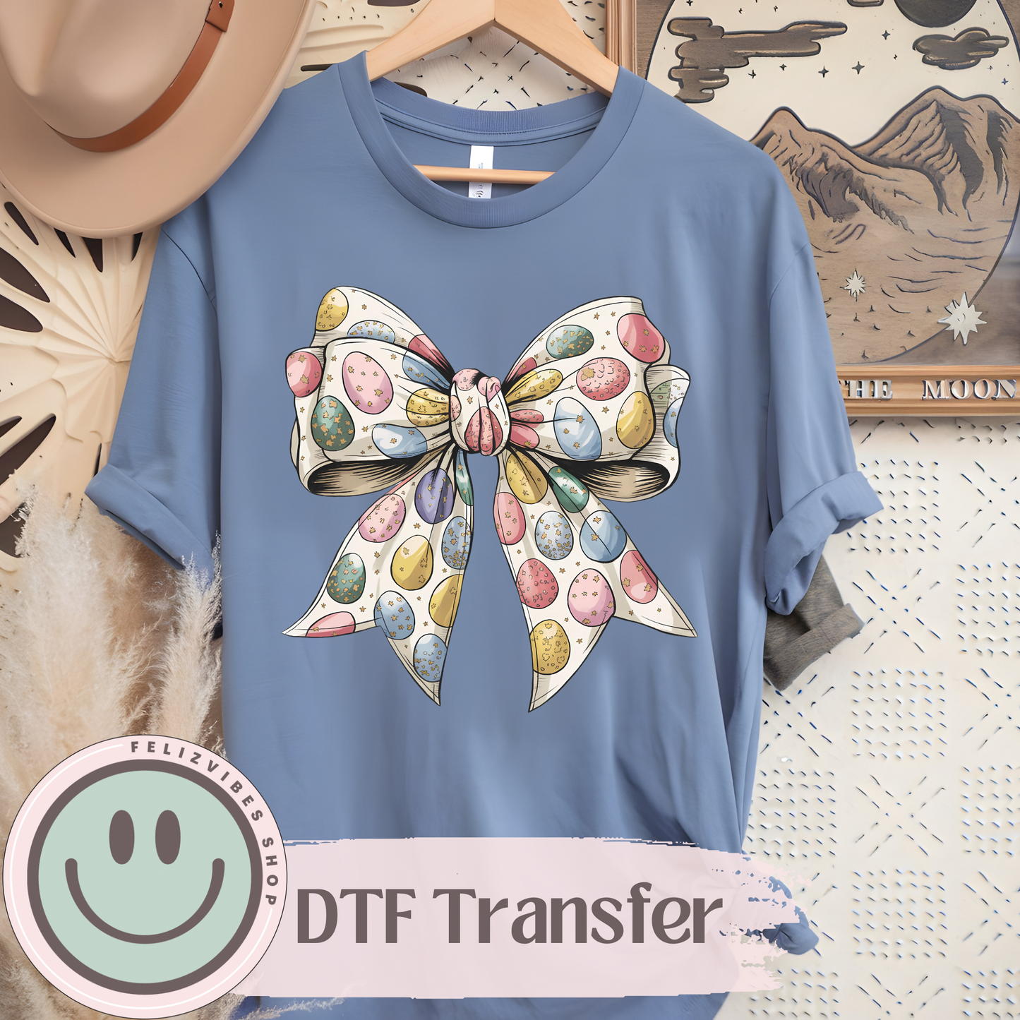 Easter Egg Bow DTF Print