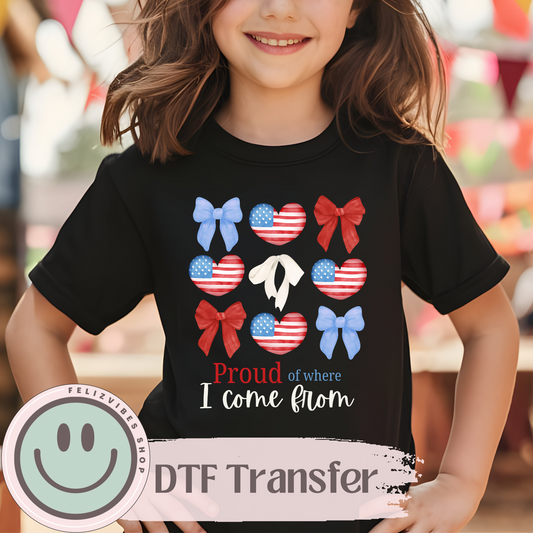 Proud US Kids DTF Print