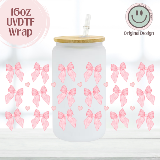 Pink Coquette Bows 16oz UVDTF Cup Wrap