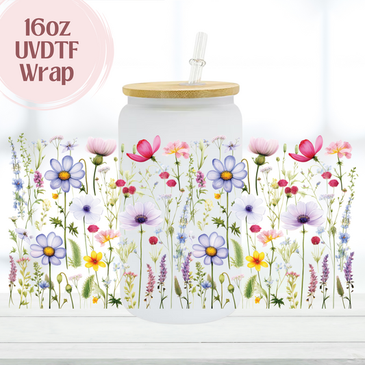 Spring Flowers 16oz UVDTF Cup Wrap