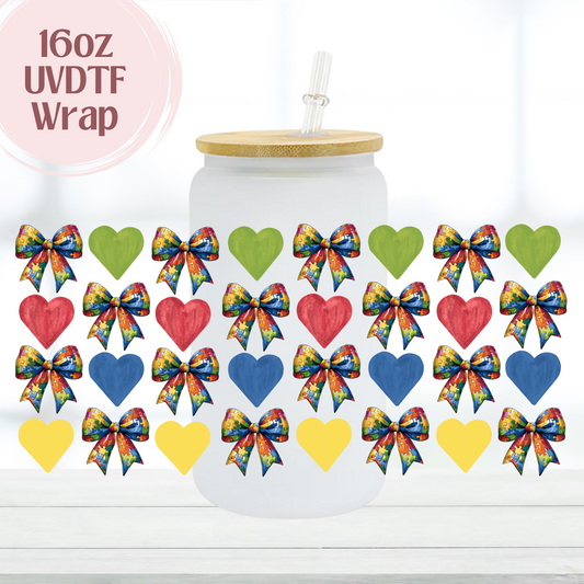 Autism Bows 16oz UVDTF Cup Wrap