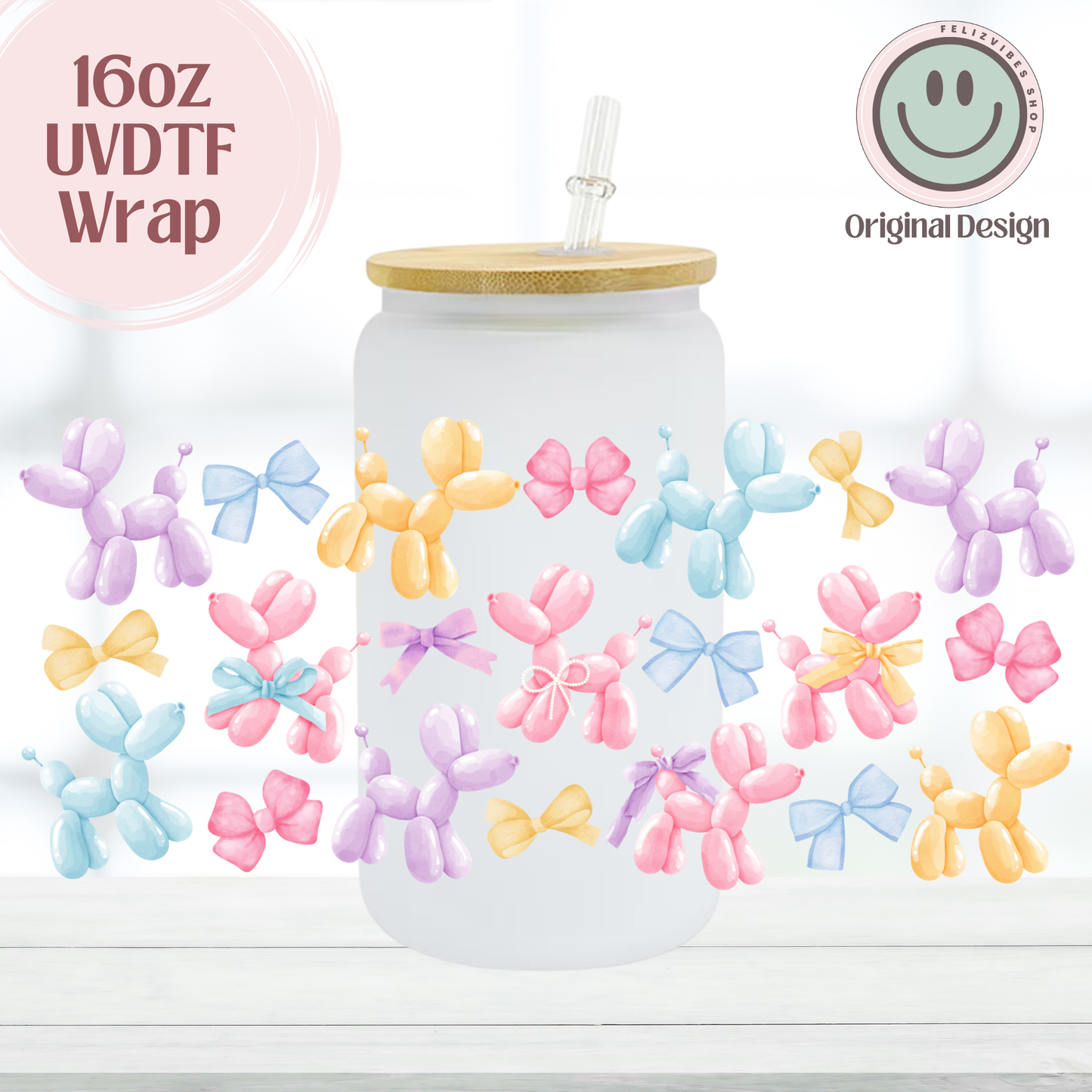 Balloon Dog Coquette 16oz UVDTF Cup Wrap