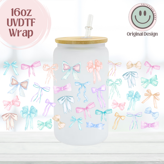 Pastel Bows 16oz UVDTF Cup Wrap