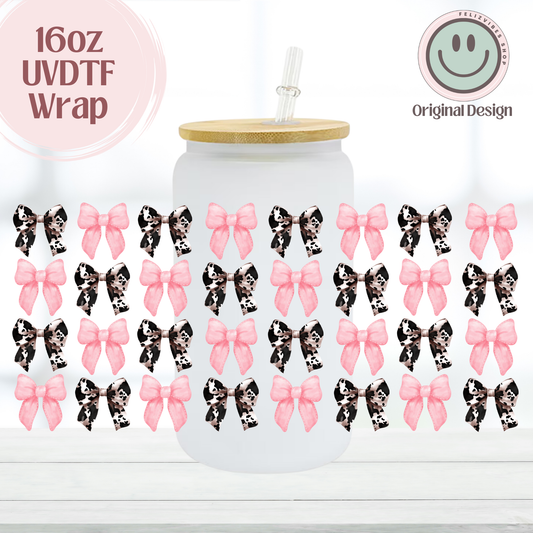 Cow Bow Coquette 16oz UVDTF Cup Wrap