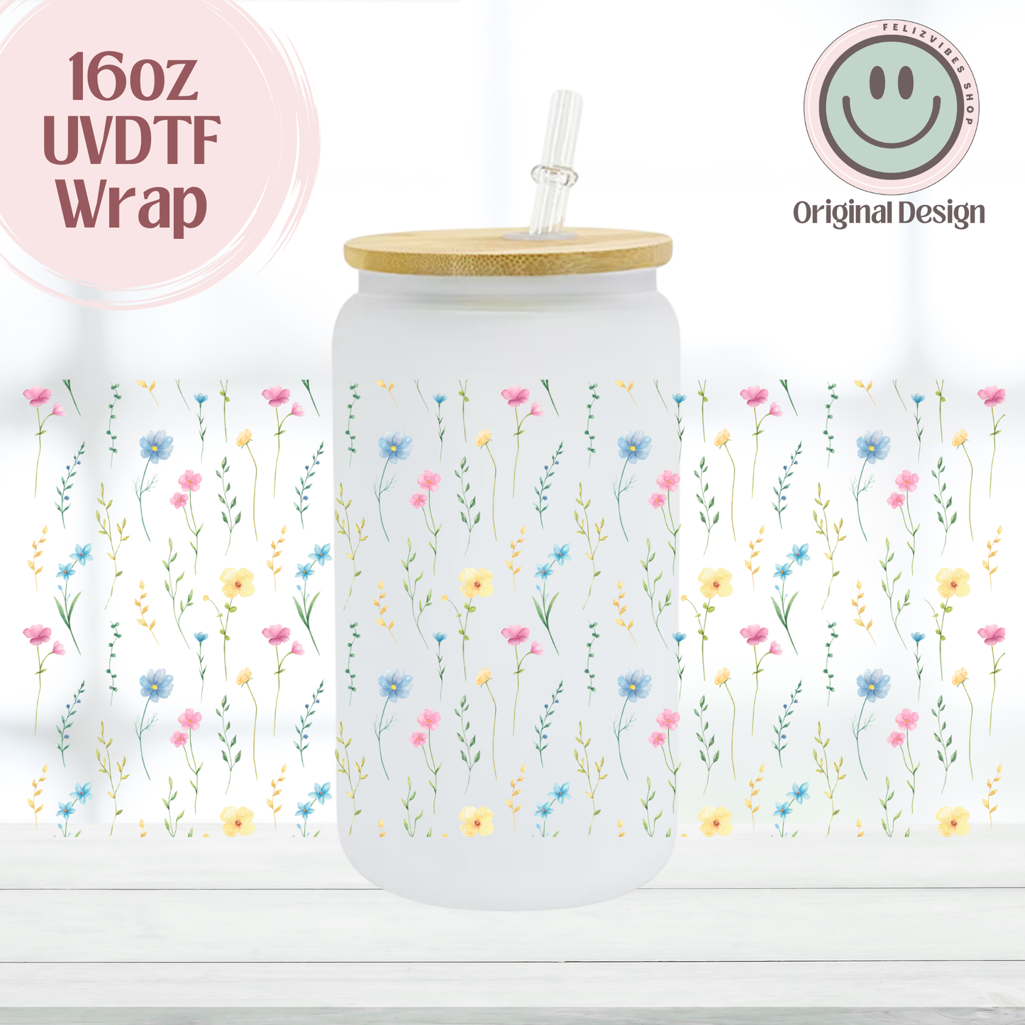 Dainty Flowers 16oz UVDTF Cup Wrap