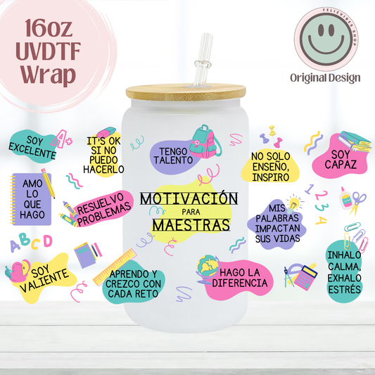 Maestra Spanish Quotes 16oz UVDTF Cup Wrap