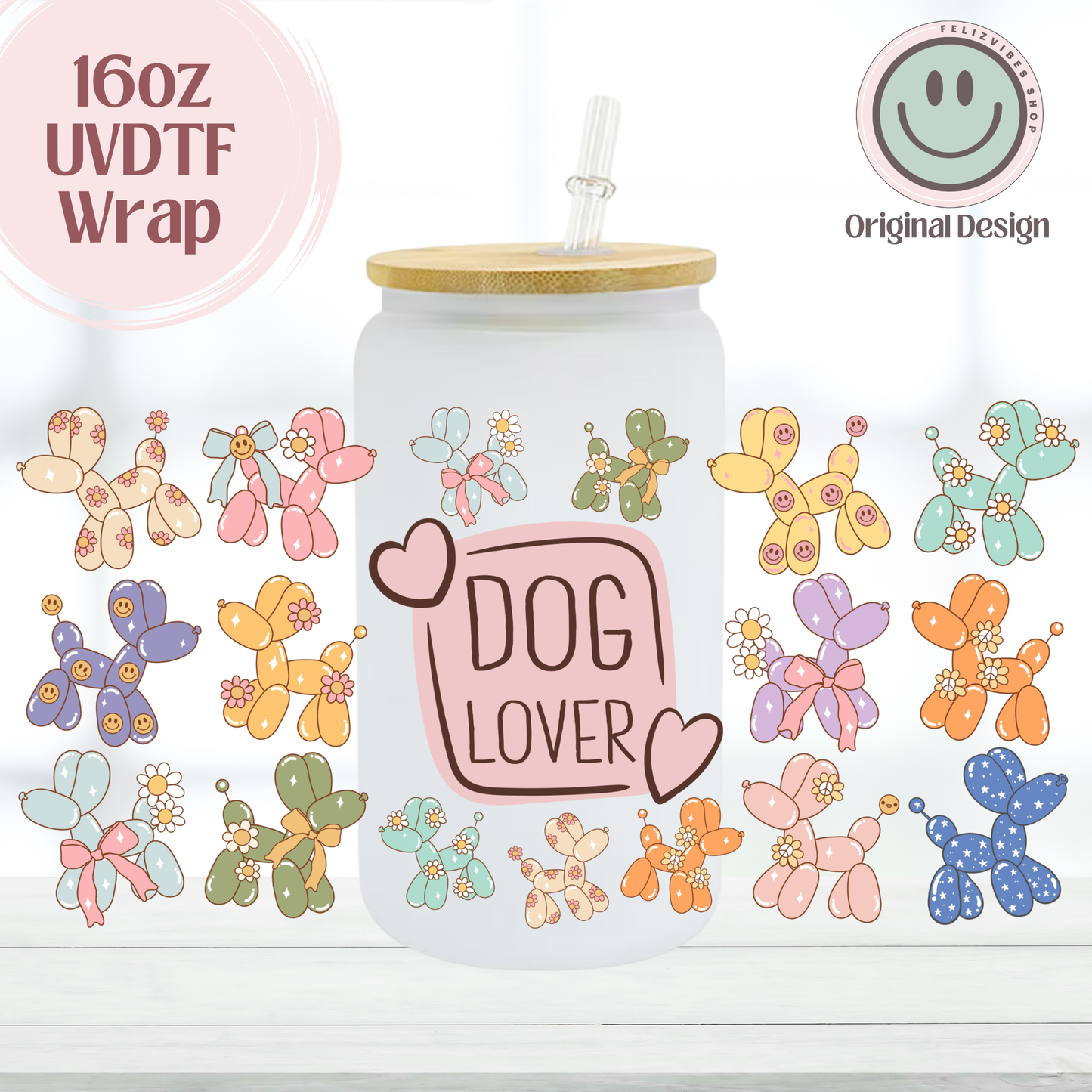 Dog Lover 16oz UVDTF Cup Wrap