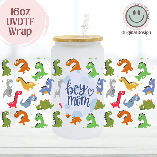 Dino Boy Mom 16oz UVDTF Cup Wrap