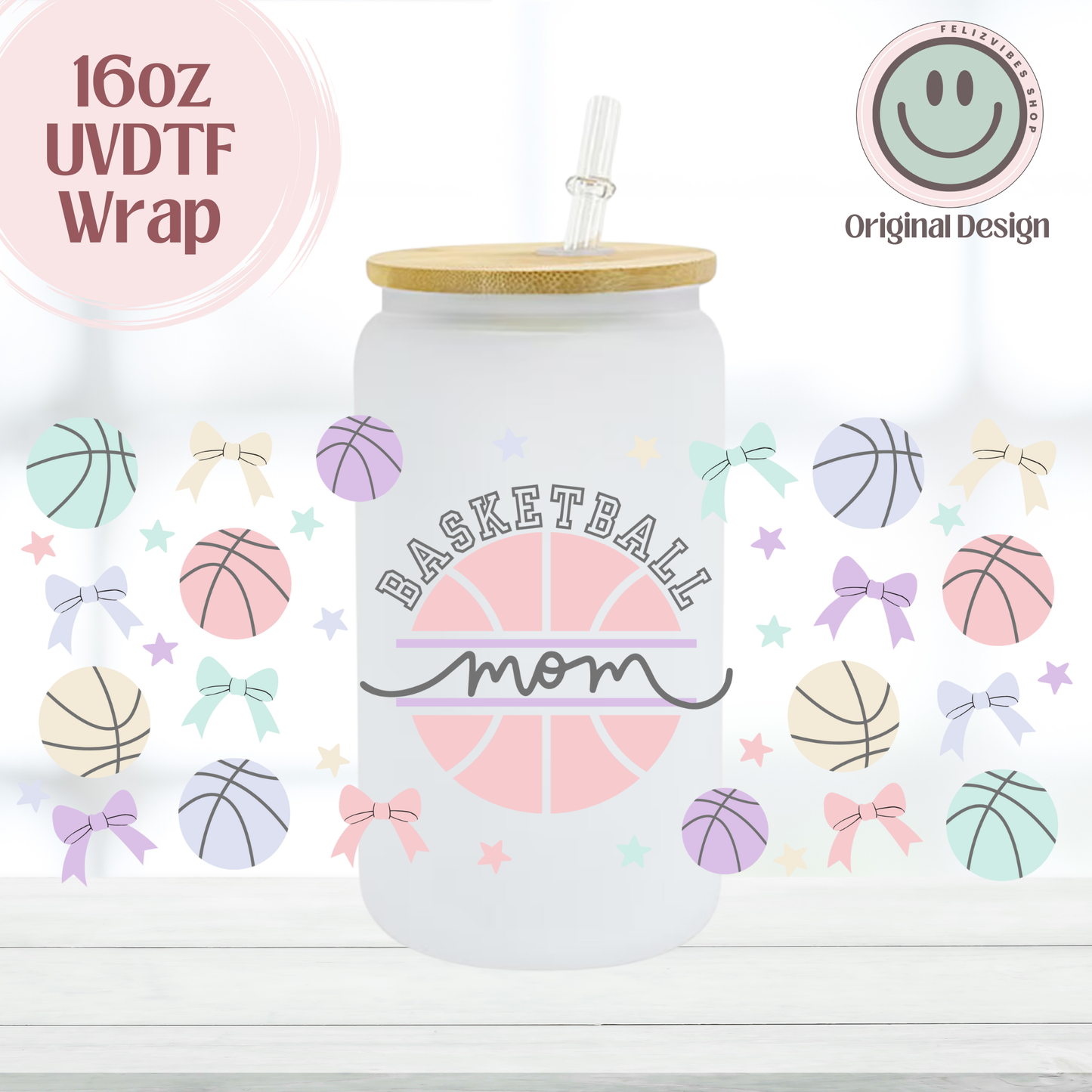 Basketball Mom 16oz UVDTF Cup Wrap