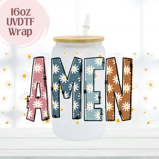 Amen Daisies 16oz UVDTF Cup Wrap