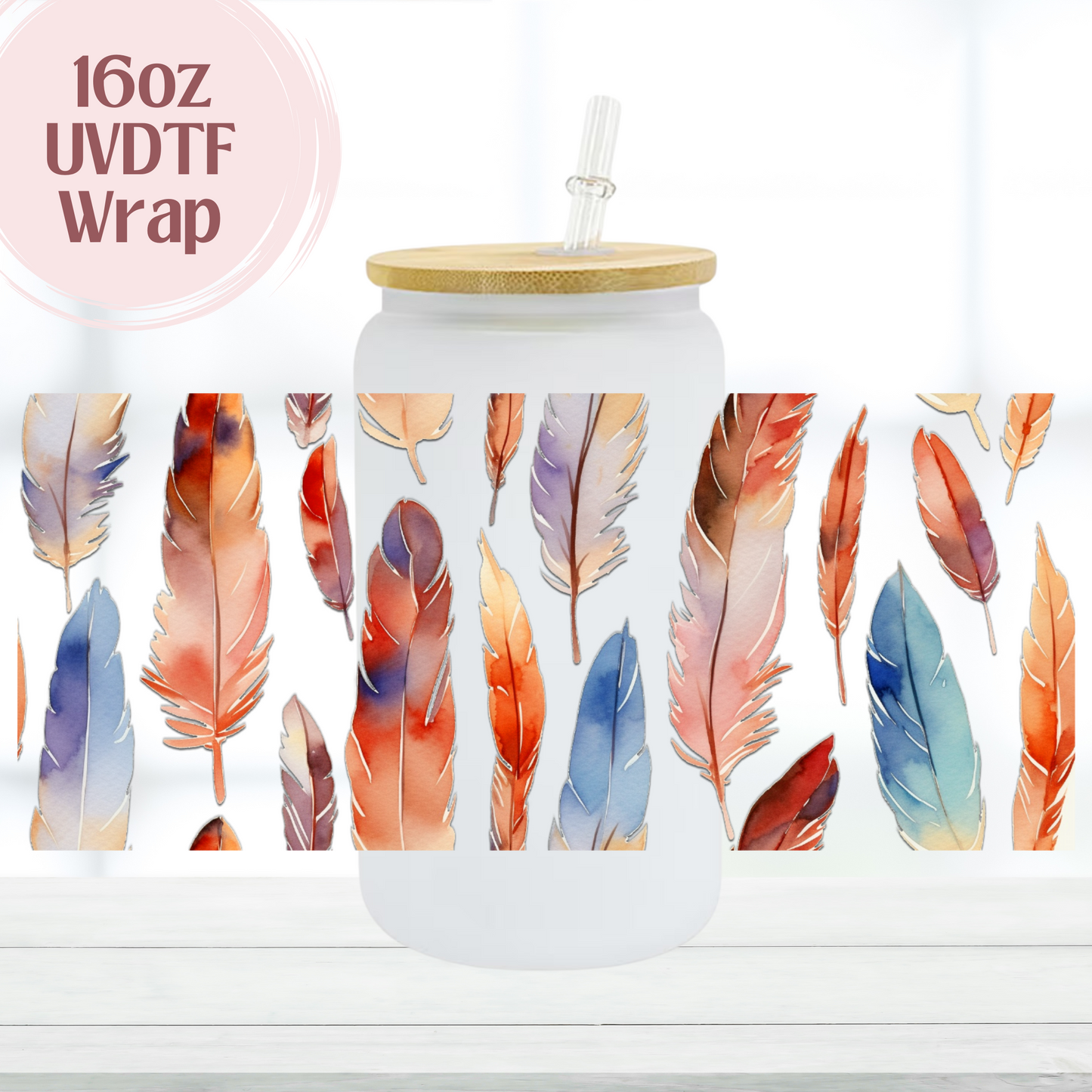 Feathers 16oz UVDTF Cup Wrap