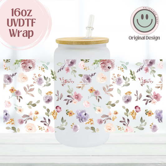 Pastel Flowers 16oz UVDTF Cup Wrap