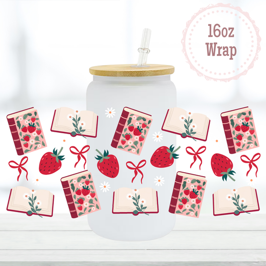 Strawberry Bows 16oz UVDTF Cup Wrap