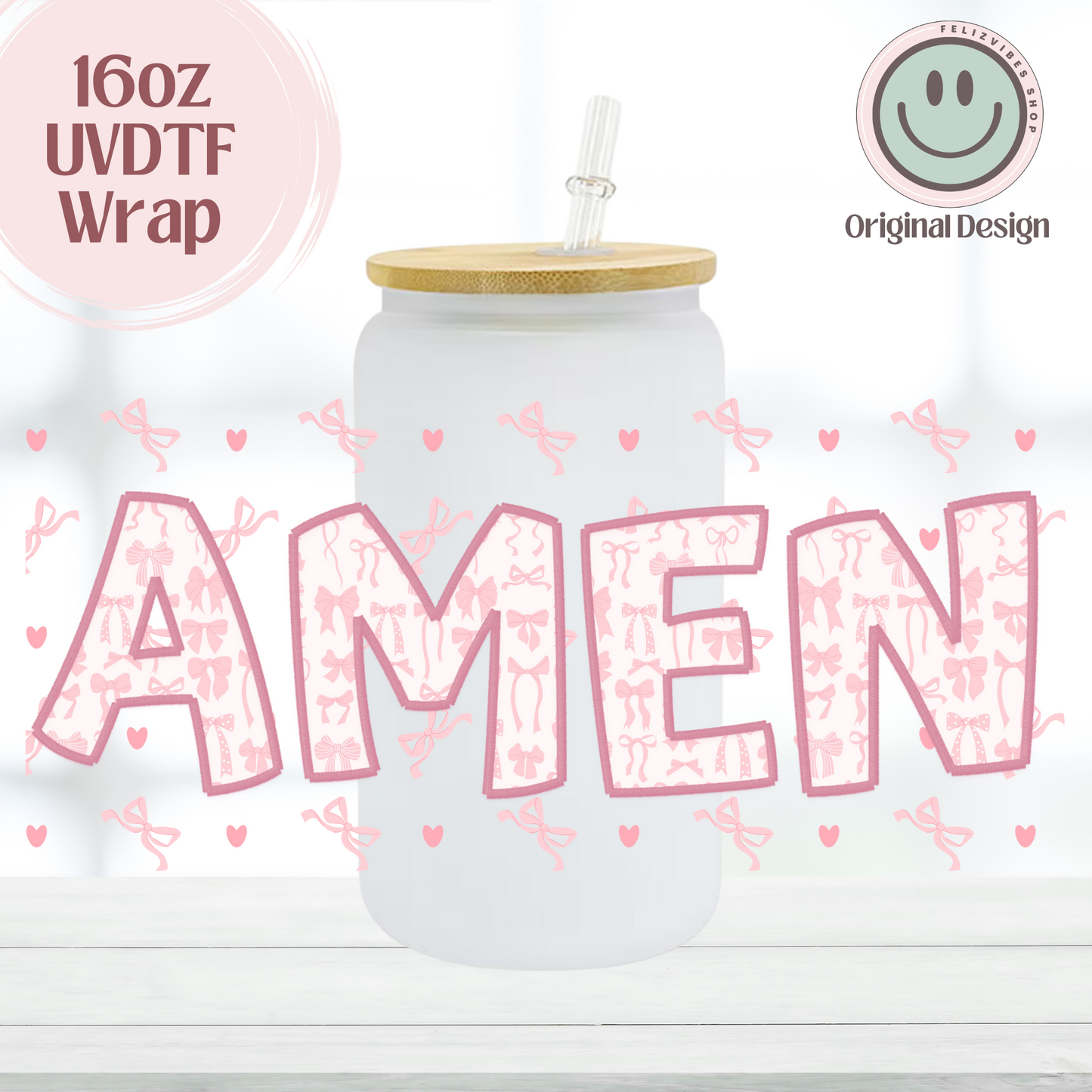 Amen Bows 16oz UVDTF Cup Wrap