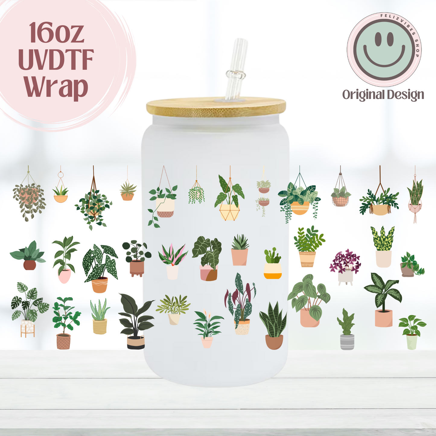 Plants 16oz UVDTF Cup Wrap
