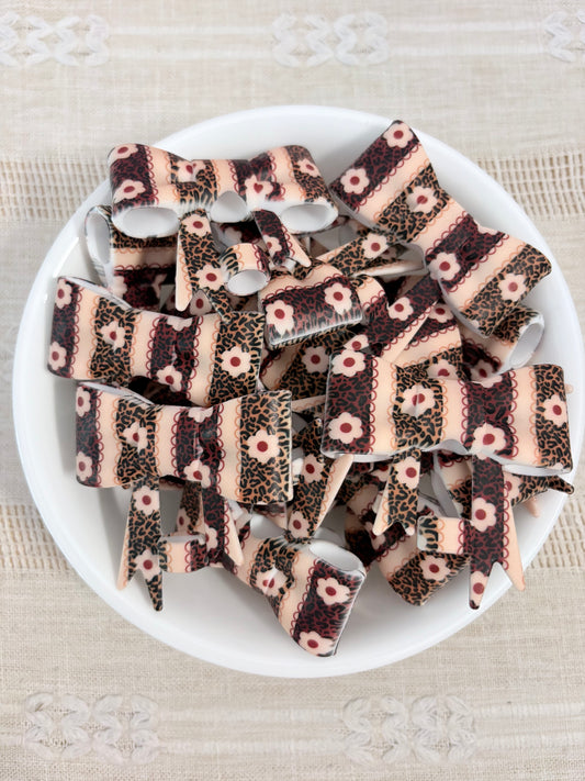 Animal Print Floral Silicone Straw Topper