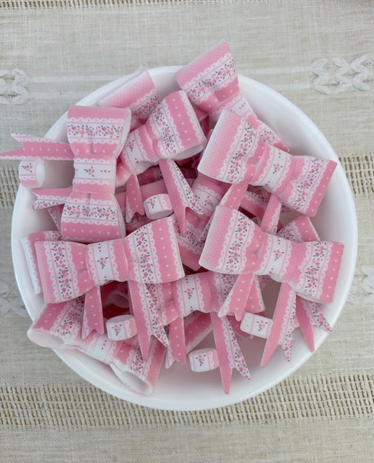 Pink Lace Floral Silicone Straw Topper
