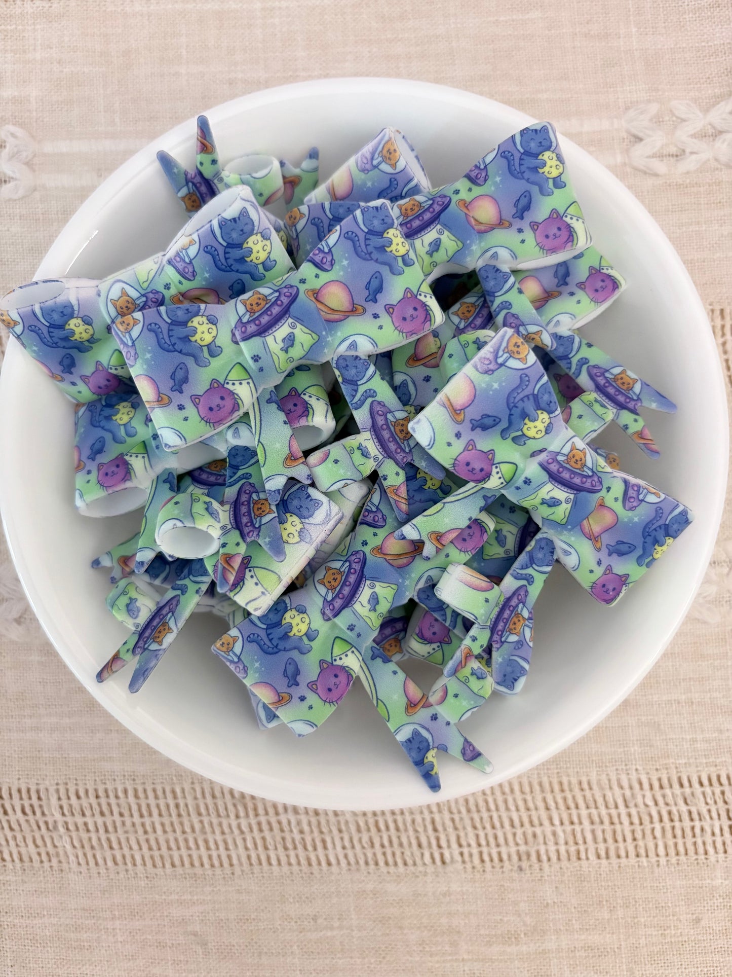 Space Cats Silicone Straw Topper