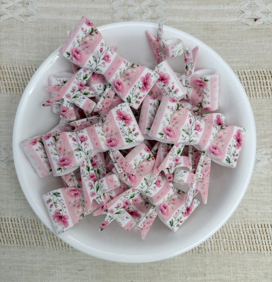 Pink Floral Silicone Straw Topper