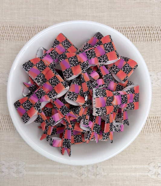 Cheetah Checkered Silicone Straw Topper