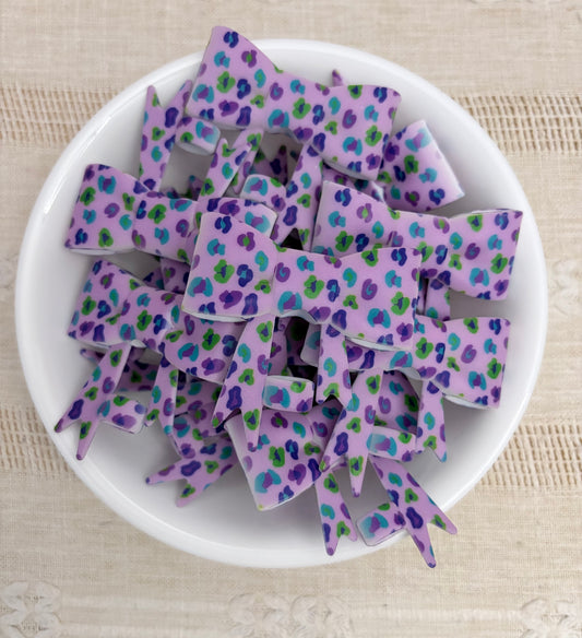 Purple Cheetah Silicone Straw Topper