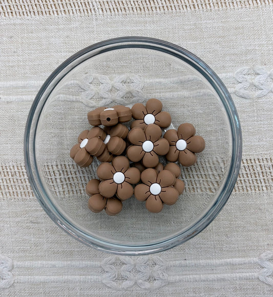 Brown Daisy Focal Bead