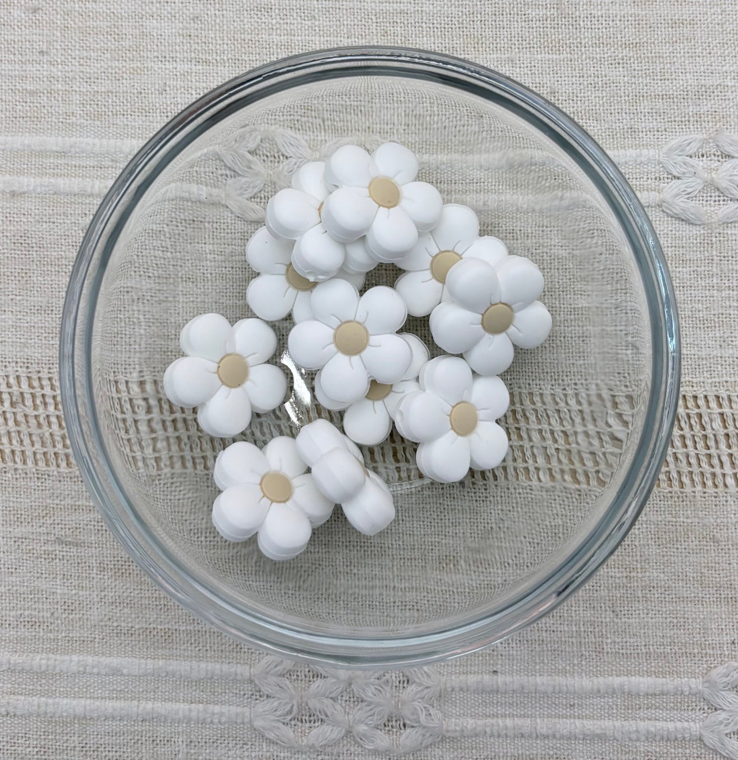 White Daisy Focal Bead