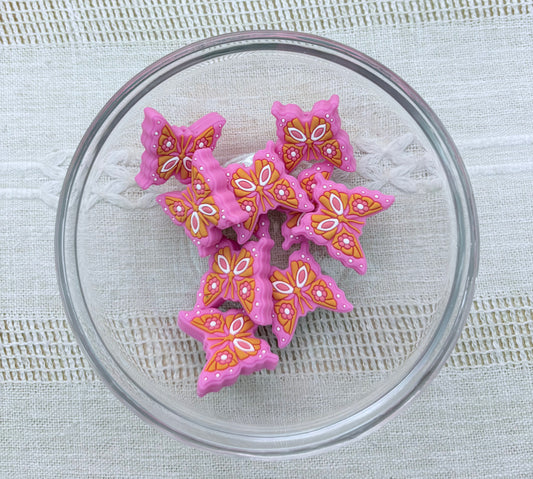 Pink Butterfly Focal Bead