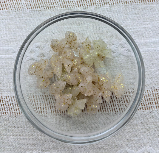 Gold Glitter Bow Focal Bead