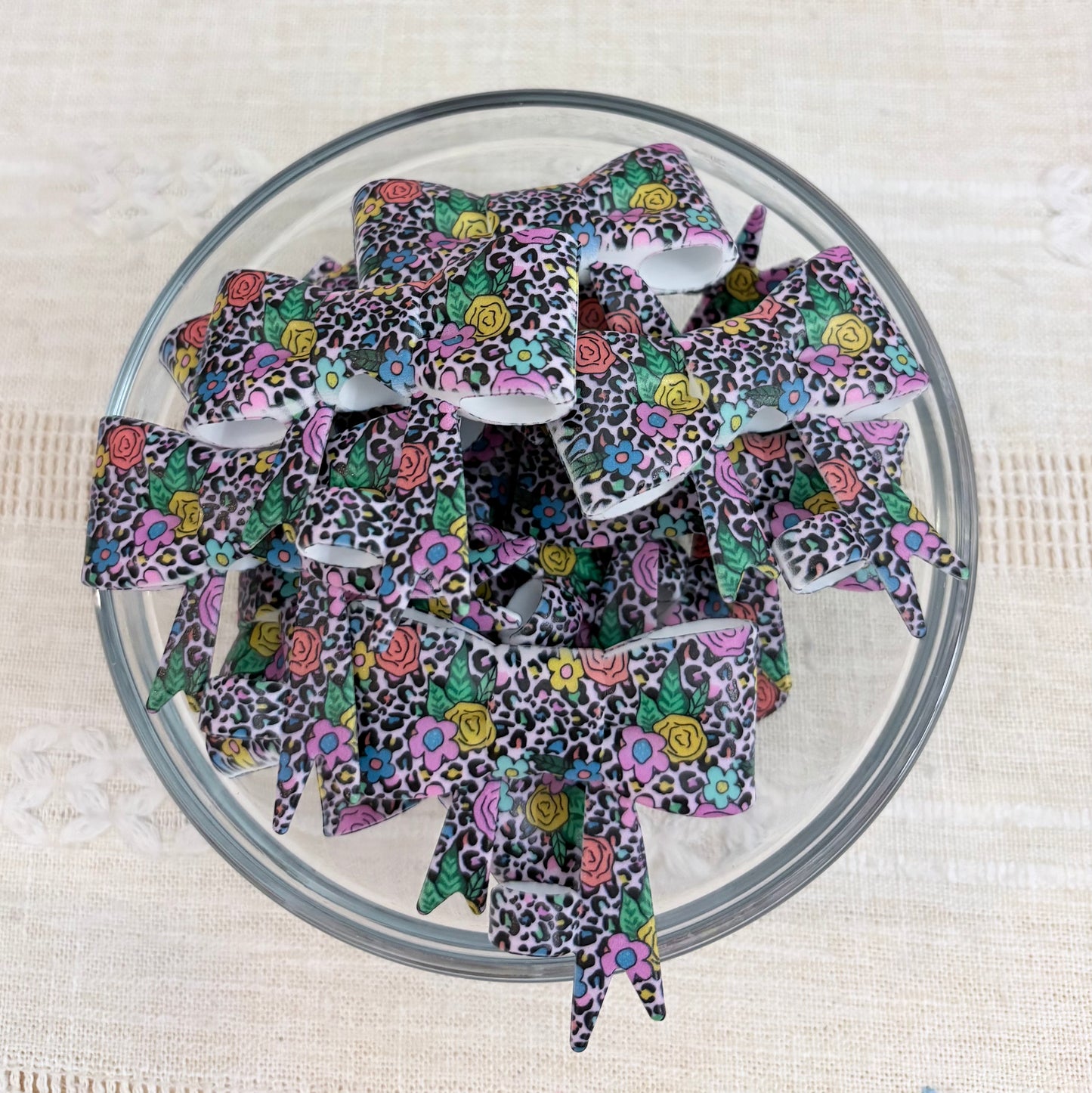 Cheetah Floral Silicone Straw Topper