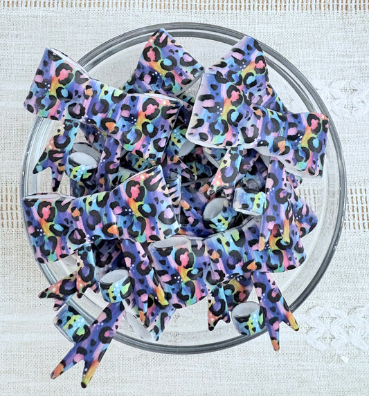 Colourful Cheetah Silicone Straw Topper